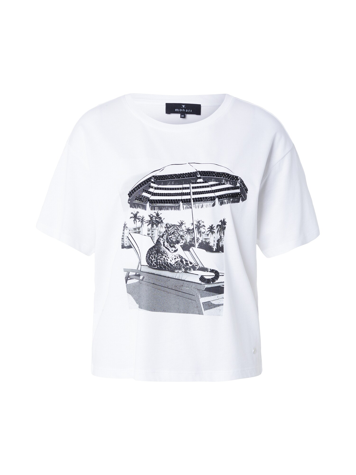 monari Tricou  ecru / gri închis