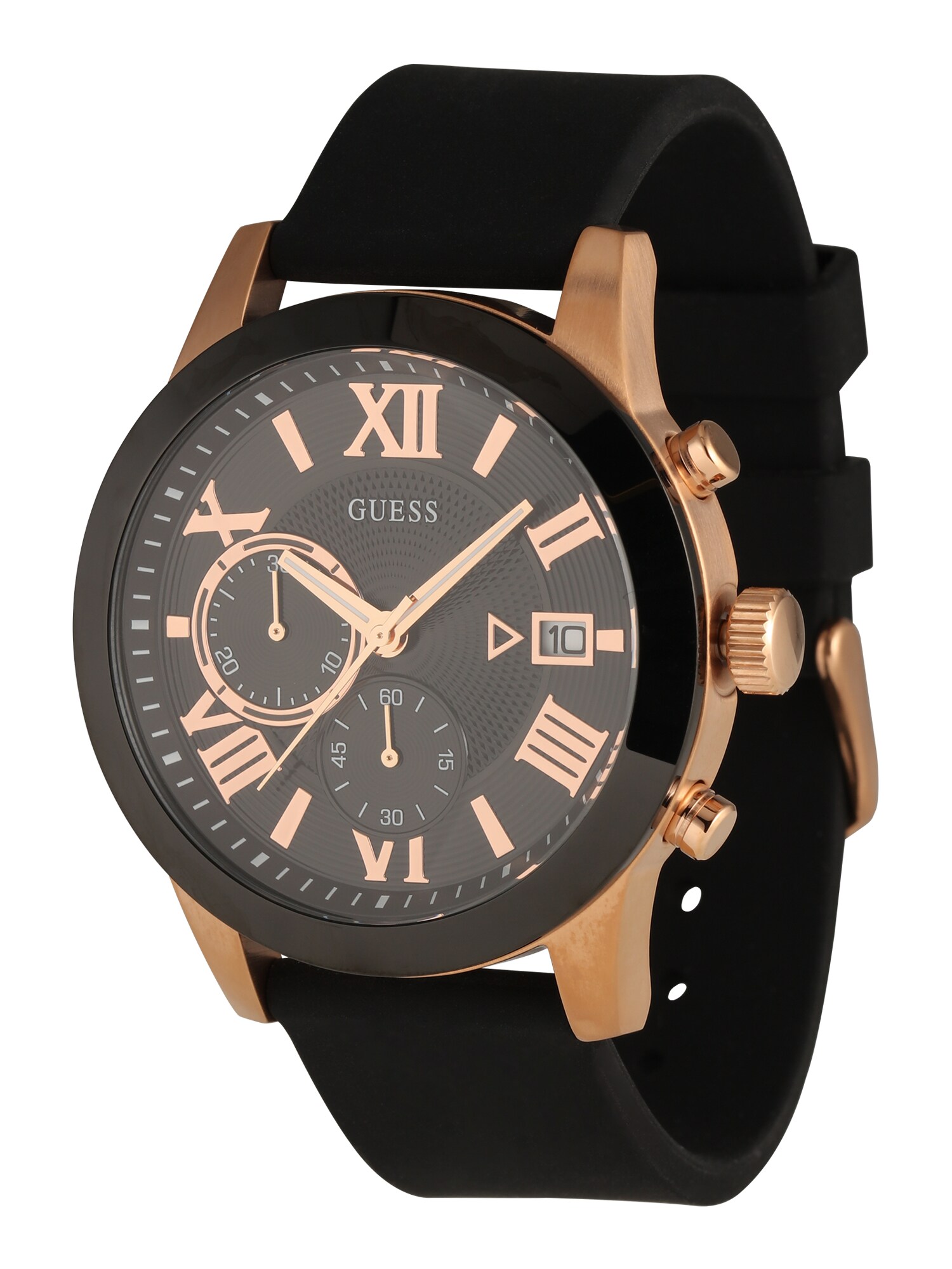 GUESS Analoginis (įprastinio dizaino) laikrodis 'ATLAS'  rožinio aukso spalva / juoda