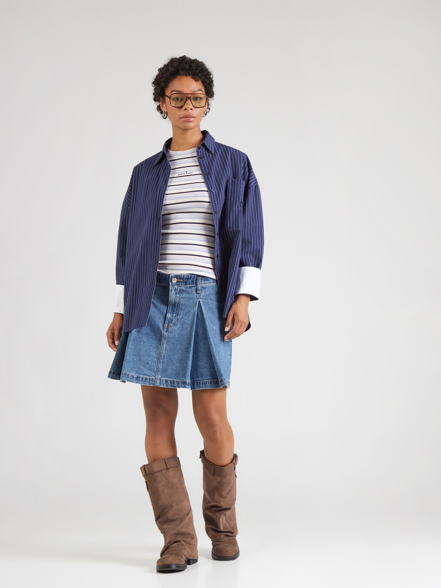 GUESS JEANS Jersey 'STAR'  navy / azul pastel / rosa pastel / blanco – imagen 4
