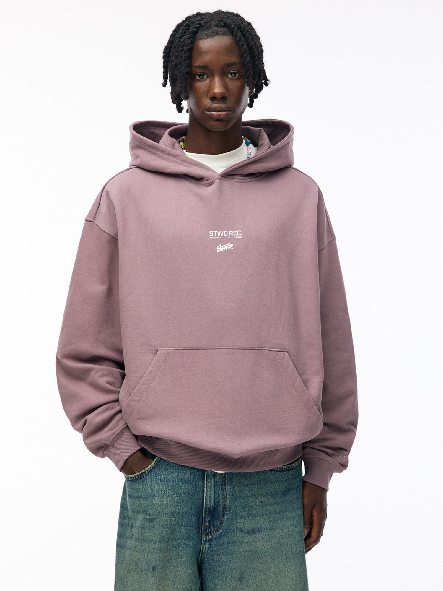 Pull&Bear Tréning póló  ibolyakék / piszkosfehér termék 2. képe