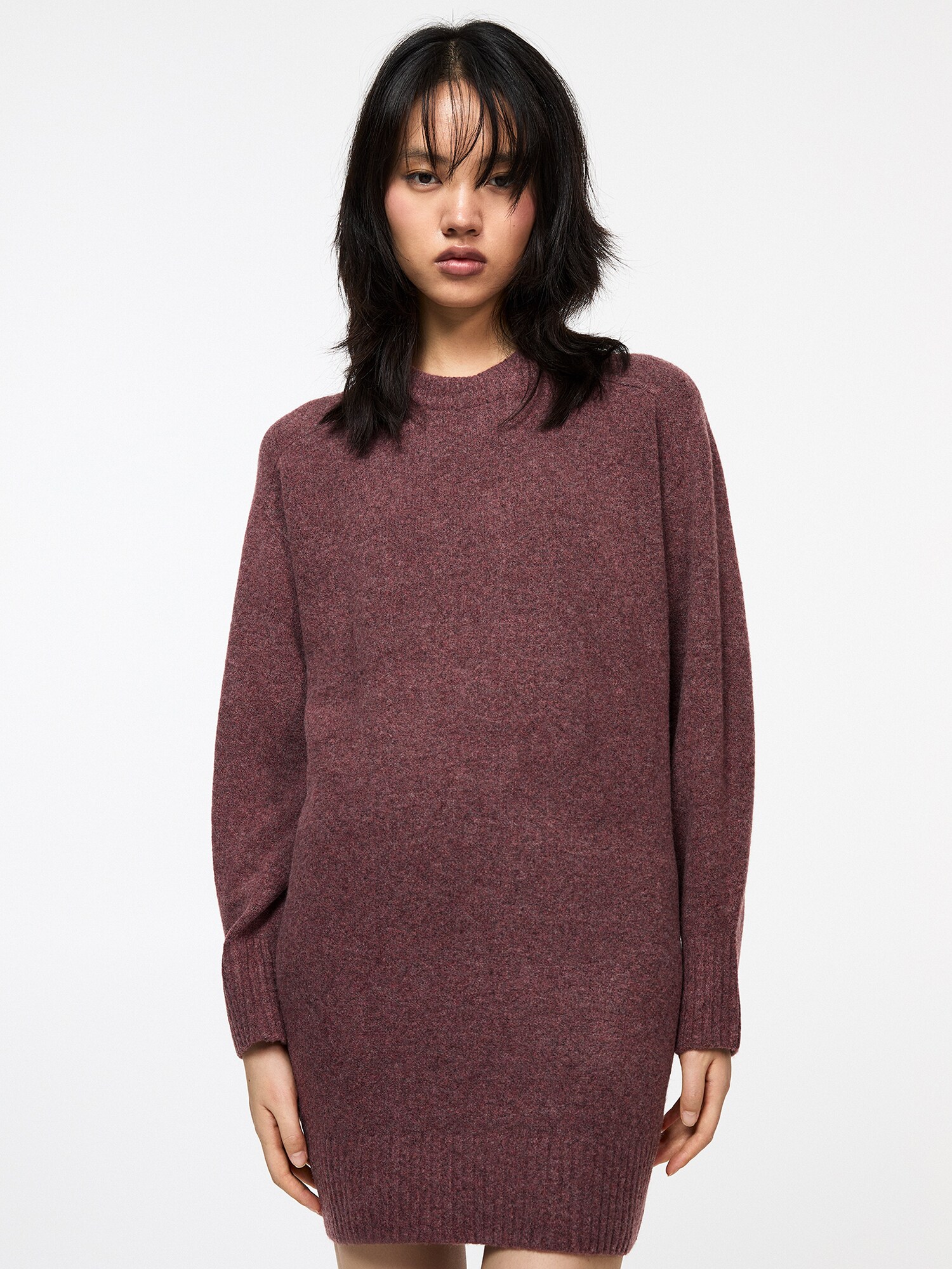 Pull&Bear Kötött ruhák  burgundi vörös termék 2. képe