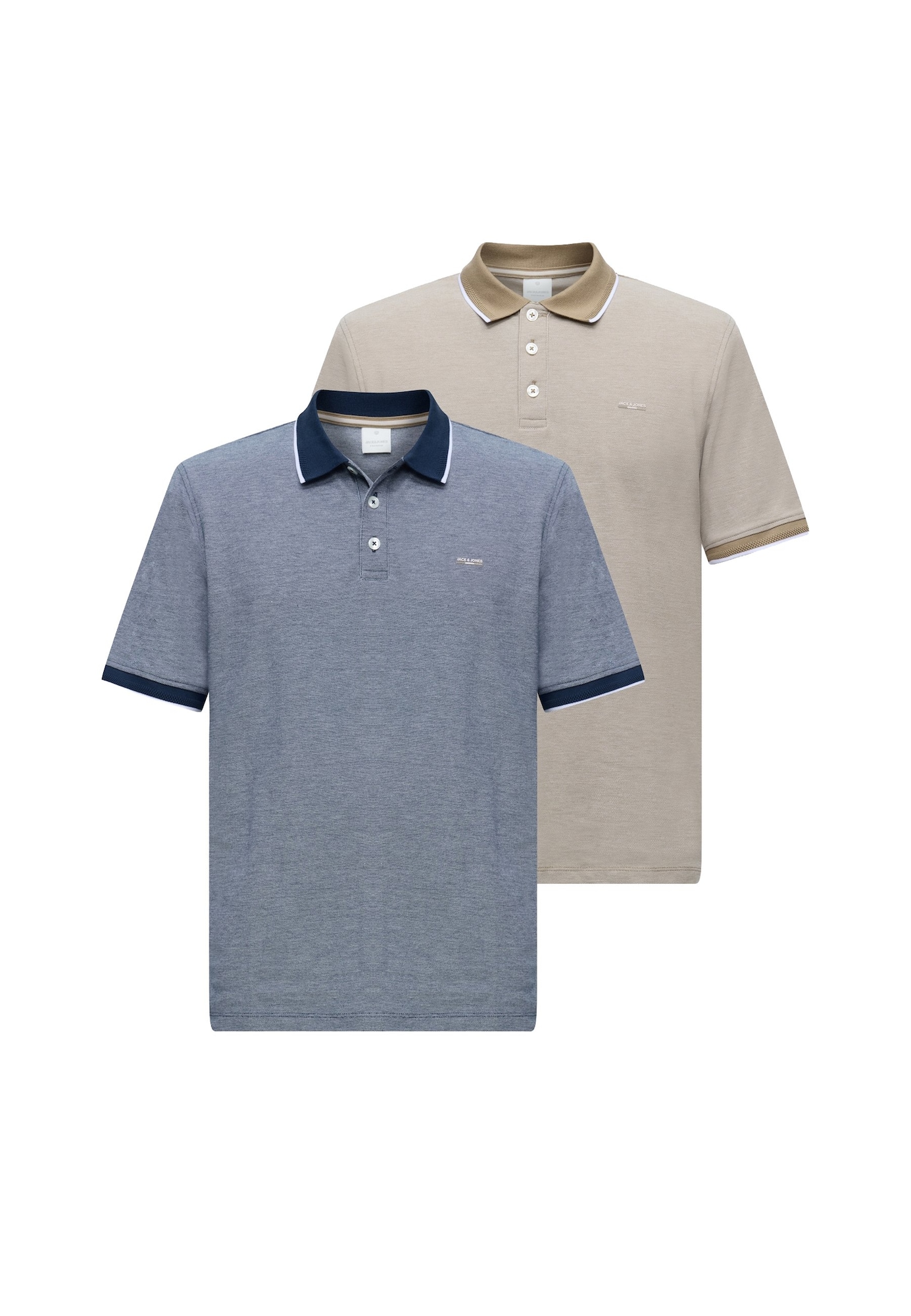JACK &amp; JONES Camiseta 'JPRBLUALVES'  beige moteado / azul moteado