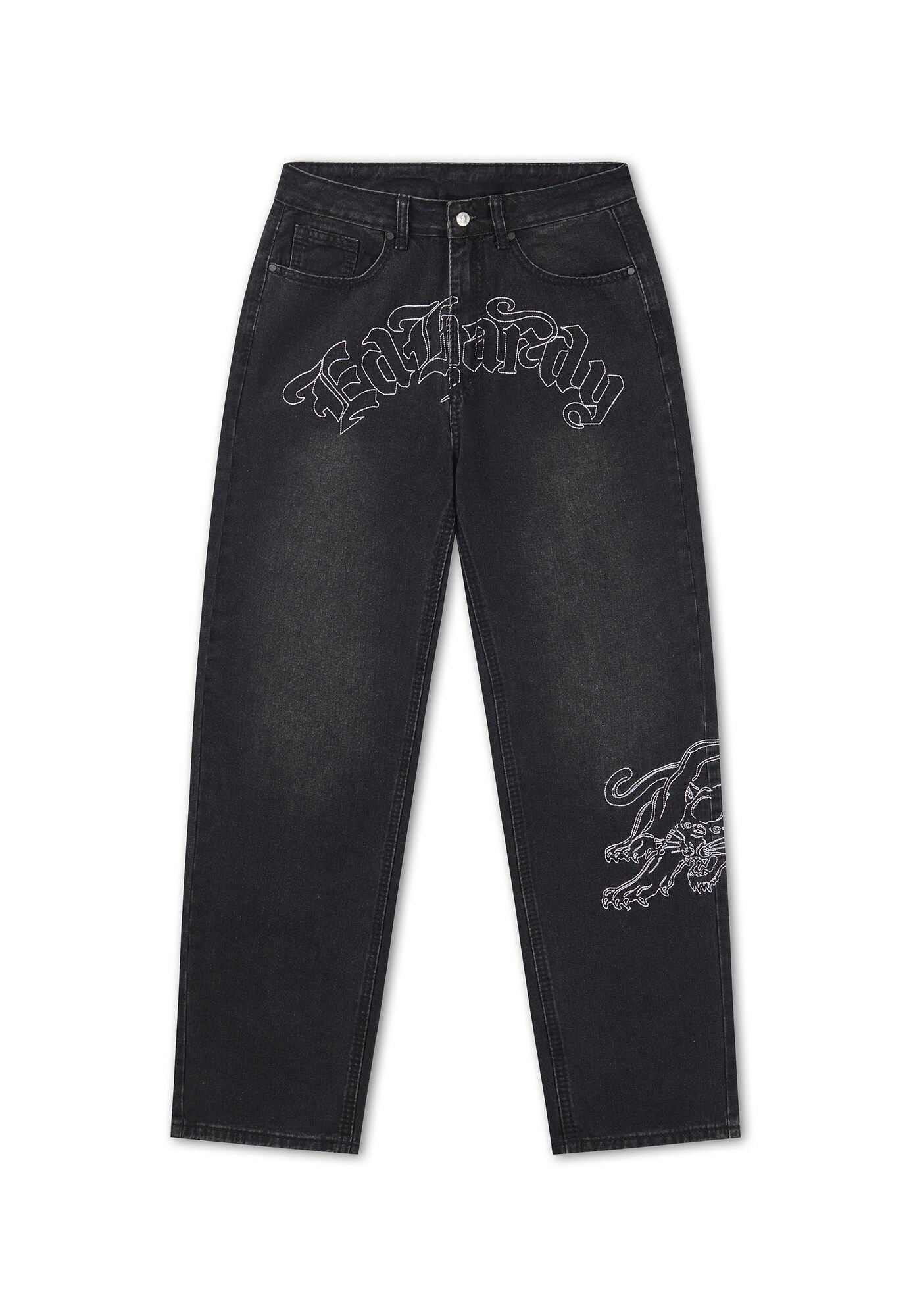 Ed Hardy Džínsy 'Gothic Panther'  čierny denim / biela