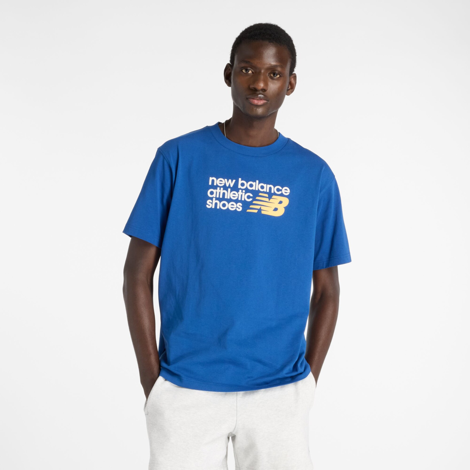 new balance Camiseta  azul / amarillo / blanco natural