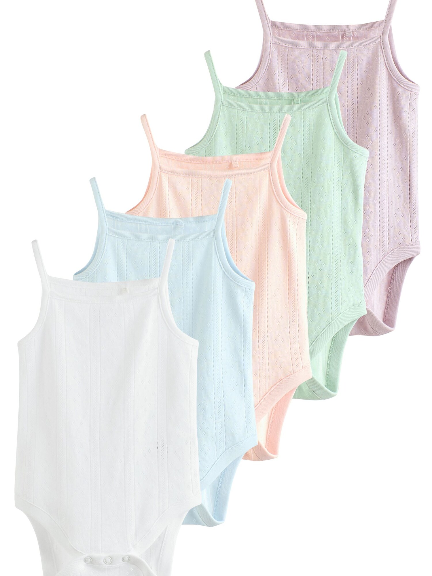 Next Salopetă/Body 5er Pack  albastru deschis / verde mentă / portocaliu deschis / roz / alb