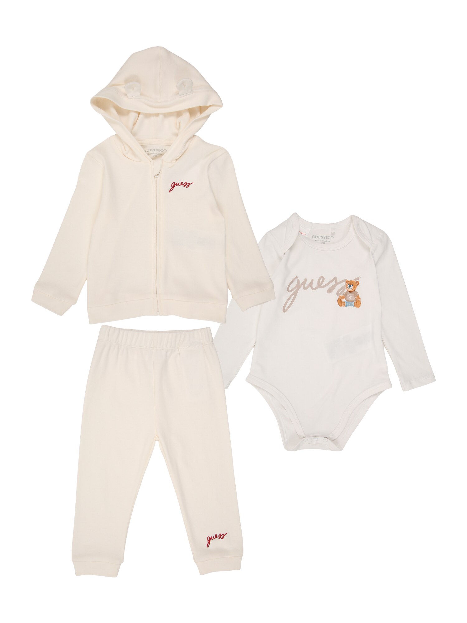 GUESS Set  krémová / svetlobéžová / tmavobéžová / červená