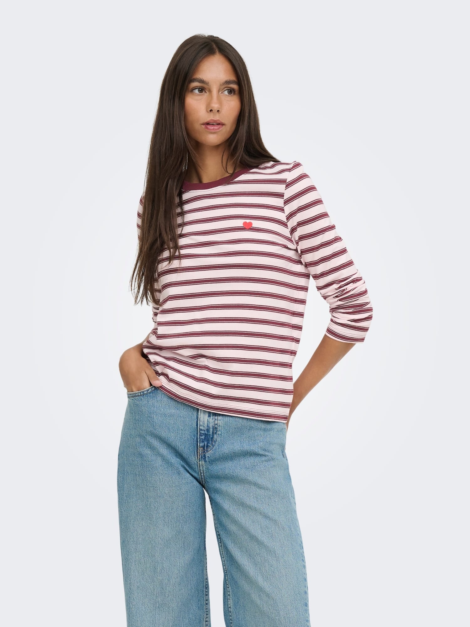 JDY Tricou JDYPISA rosé / roşu închis