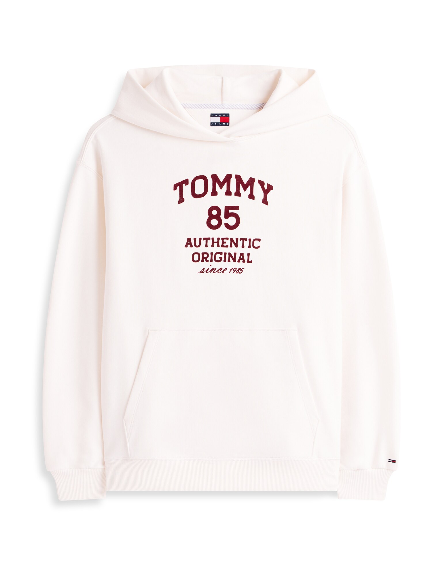 Tommy Jeans Bluză de molton 85  roșu bordeaux / alb