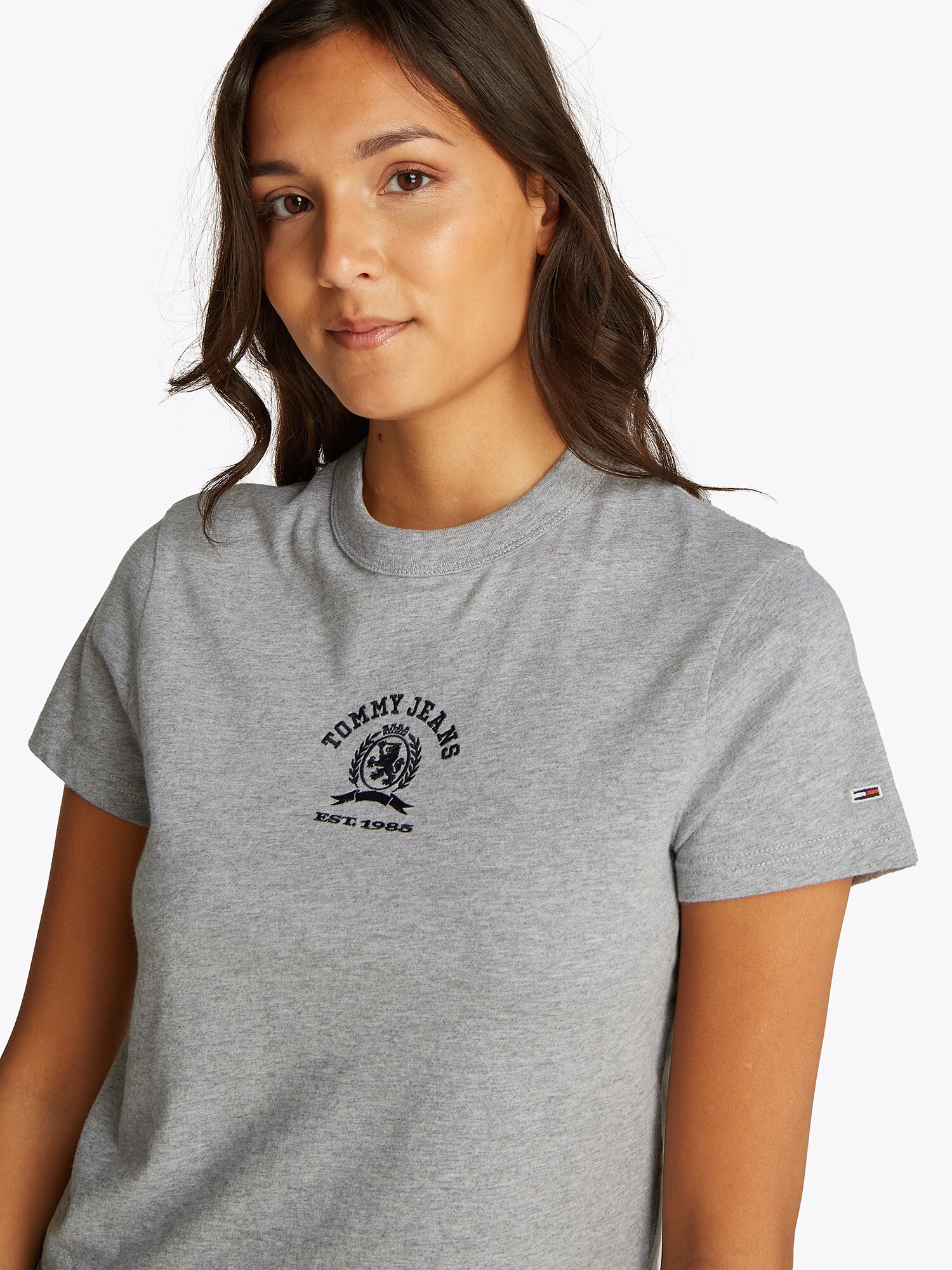 Tommy Jeans Tričko sivá melírovaná / čierna (obrázok 6)