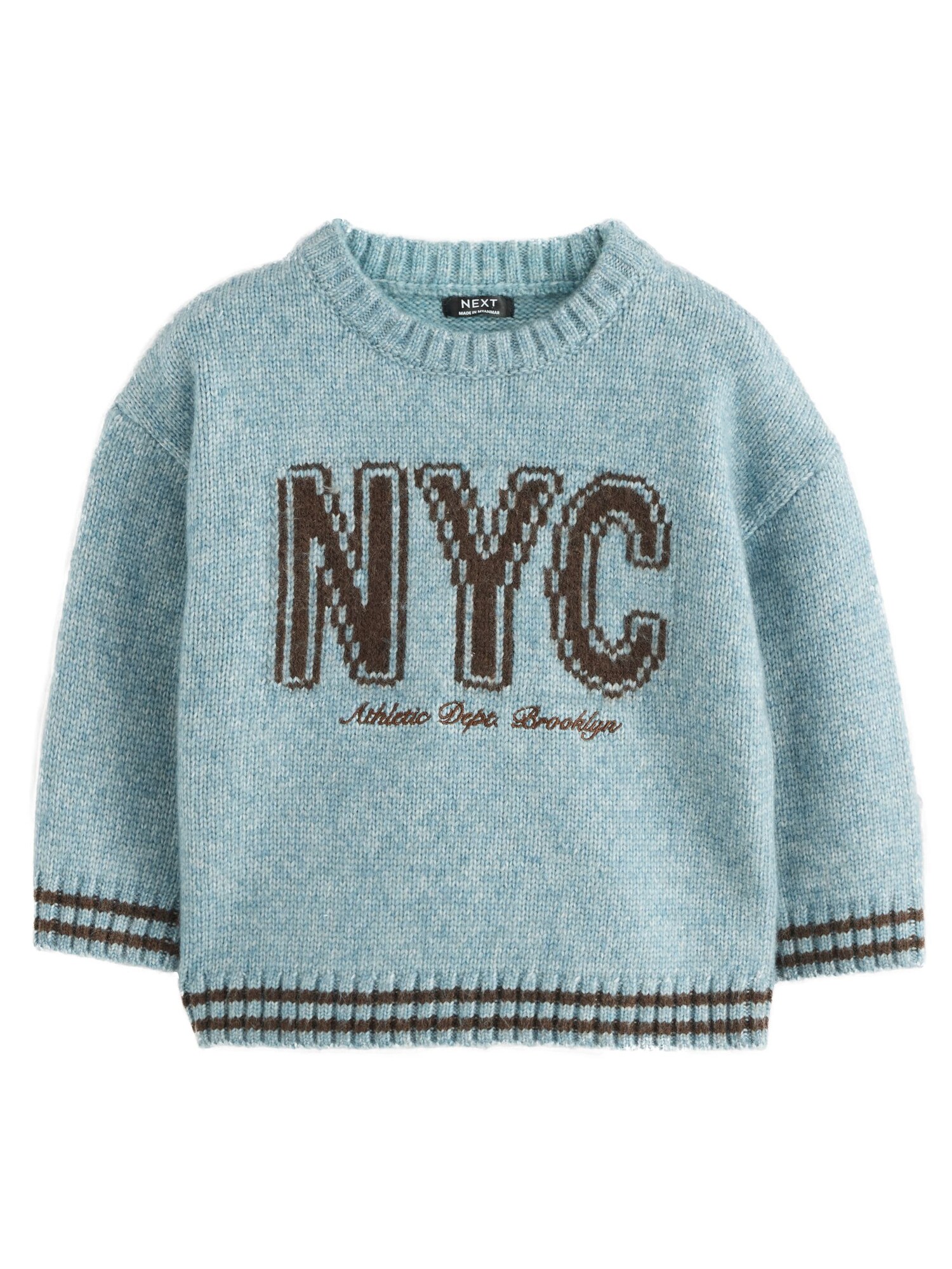 Next Pulover  albastru deschis / ciocolatiu