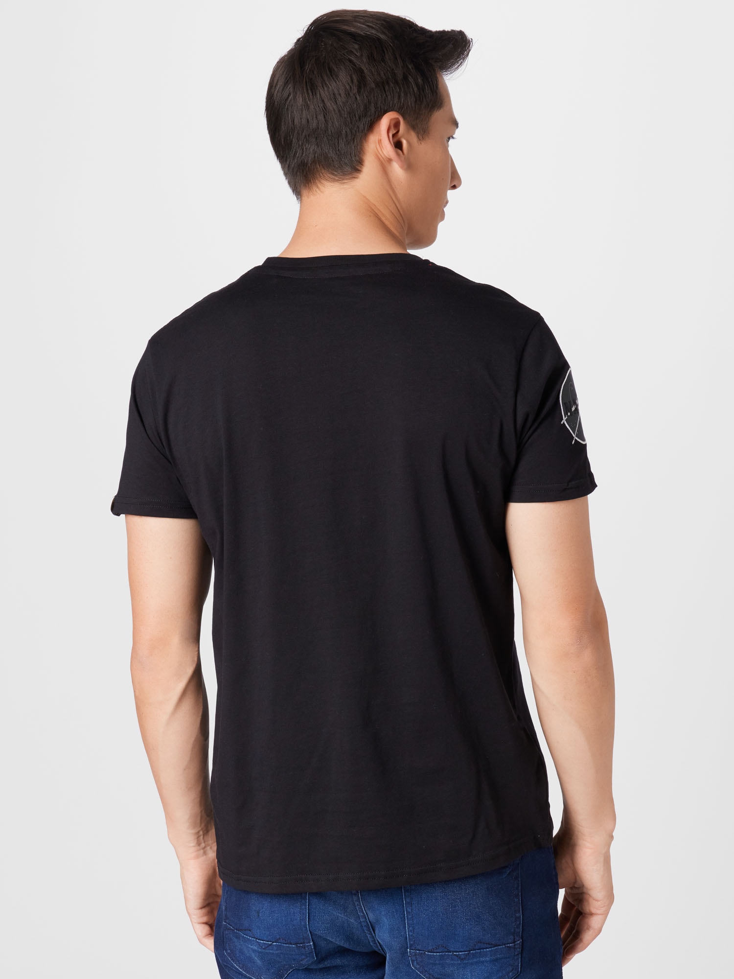 ALPHA INDUSTRIES Tričko 'Dark Side' sivá / čierna / biela (obrázok 3)