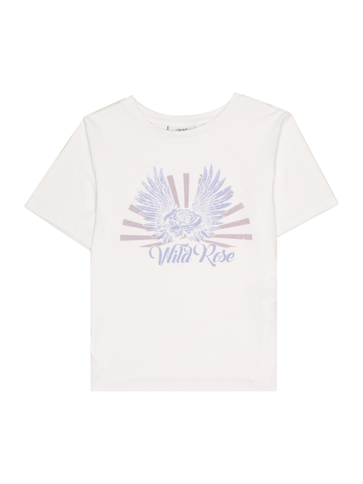 GRUNT Marškinėliai 'Poppy' balta / mėlyna / uogų spalva