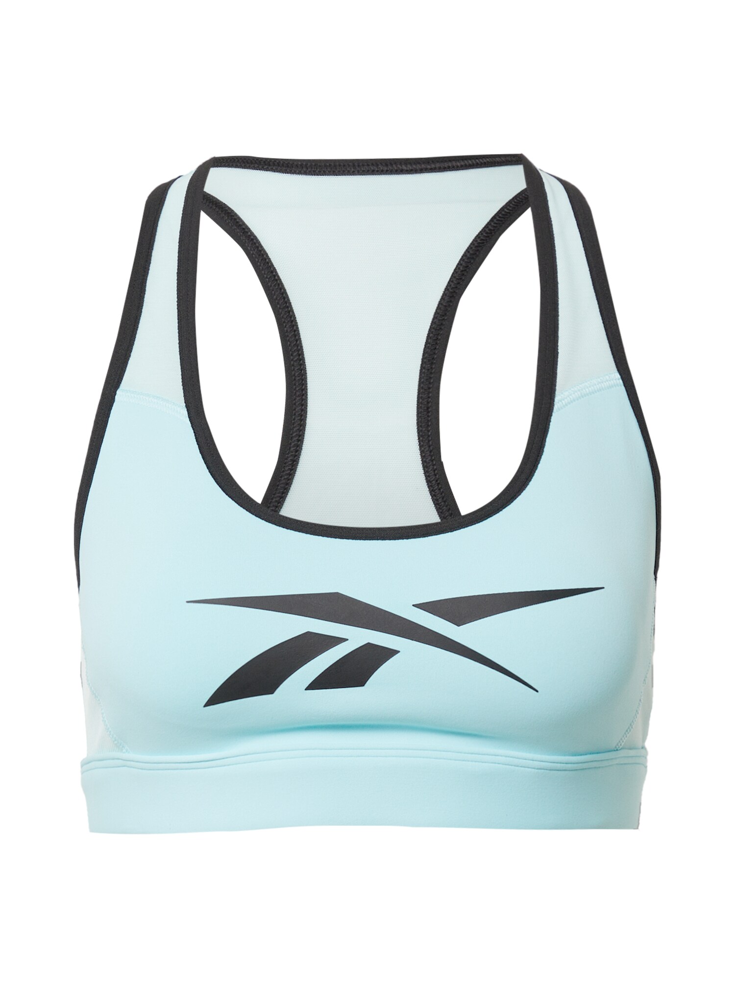 REEBOK Sportinė liemenėlė  juoda / šviesiai mėlyna