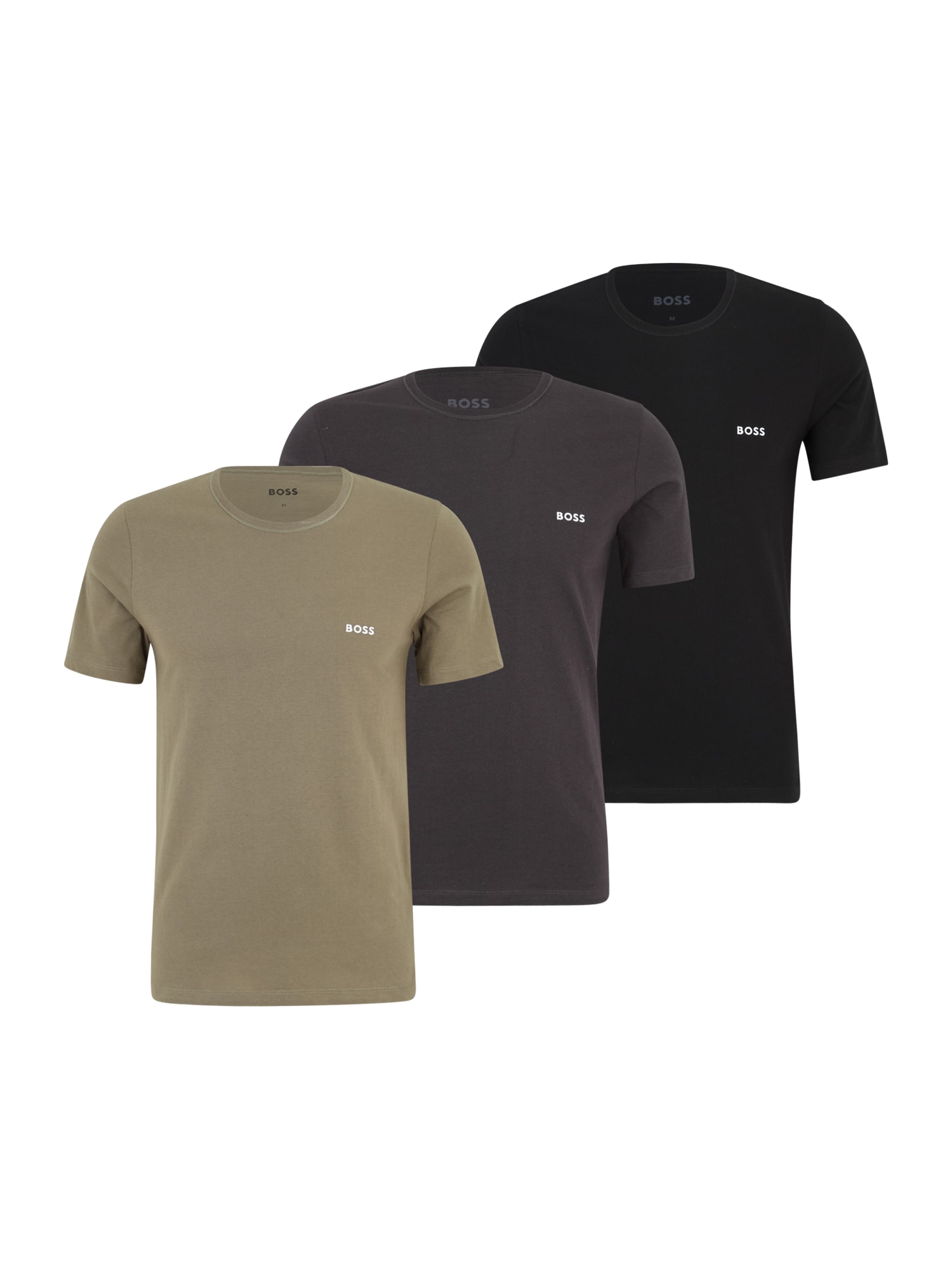 BOSS Tricou Classic  gri închis / oliv / negru