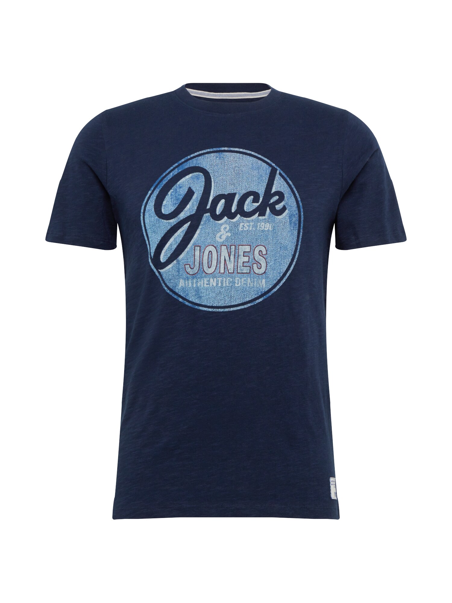JACK & JONES Marškinėliai  tamsiai mėlyna / mėlyna dūmų spalva / šviesiai pilka