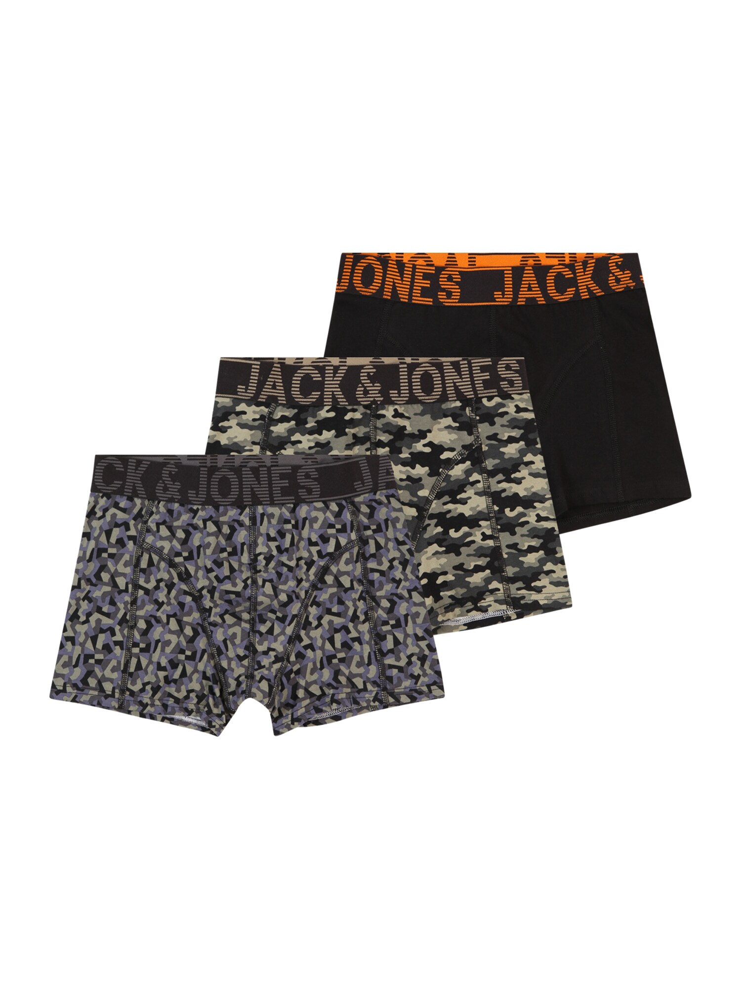 Jack & Jones Junior Nohavičky 'JACDANNY'  sivá / pastelovo zelená / tmavooranžová / čierna