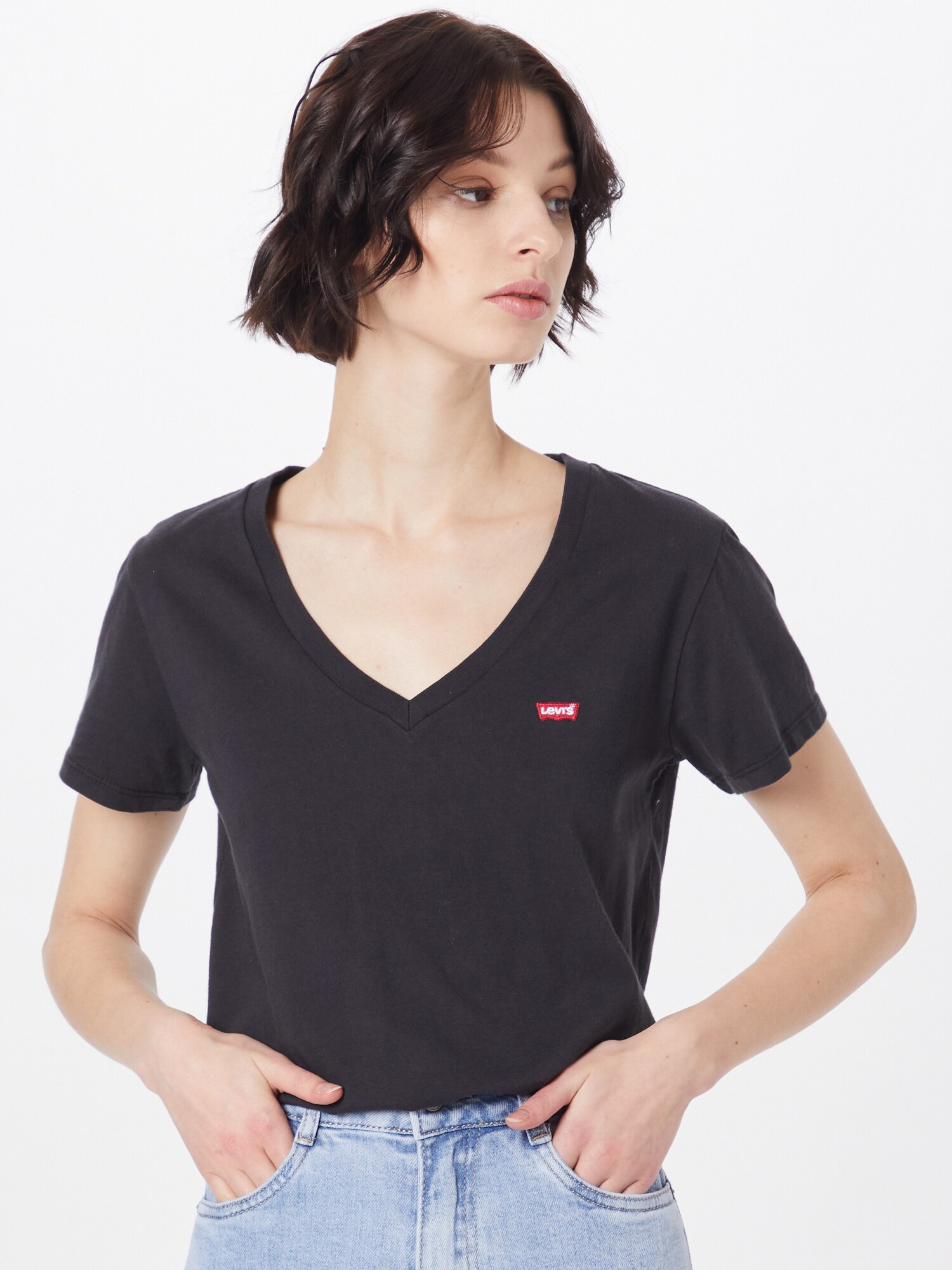 LEVI'S ® Póló '2 Pack Vneck Tee'  fekete / fehér termék 2. képe