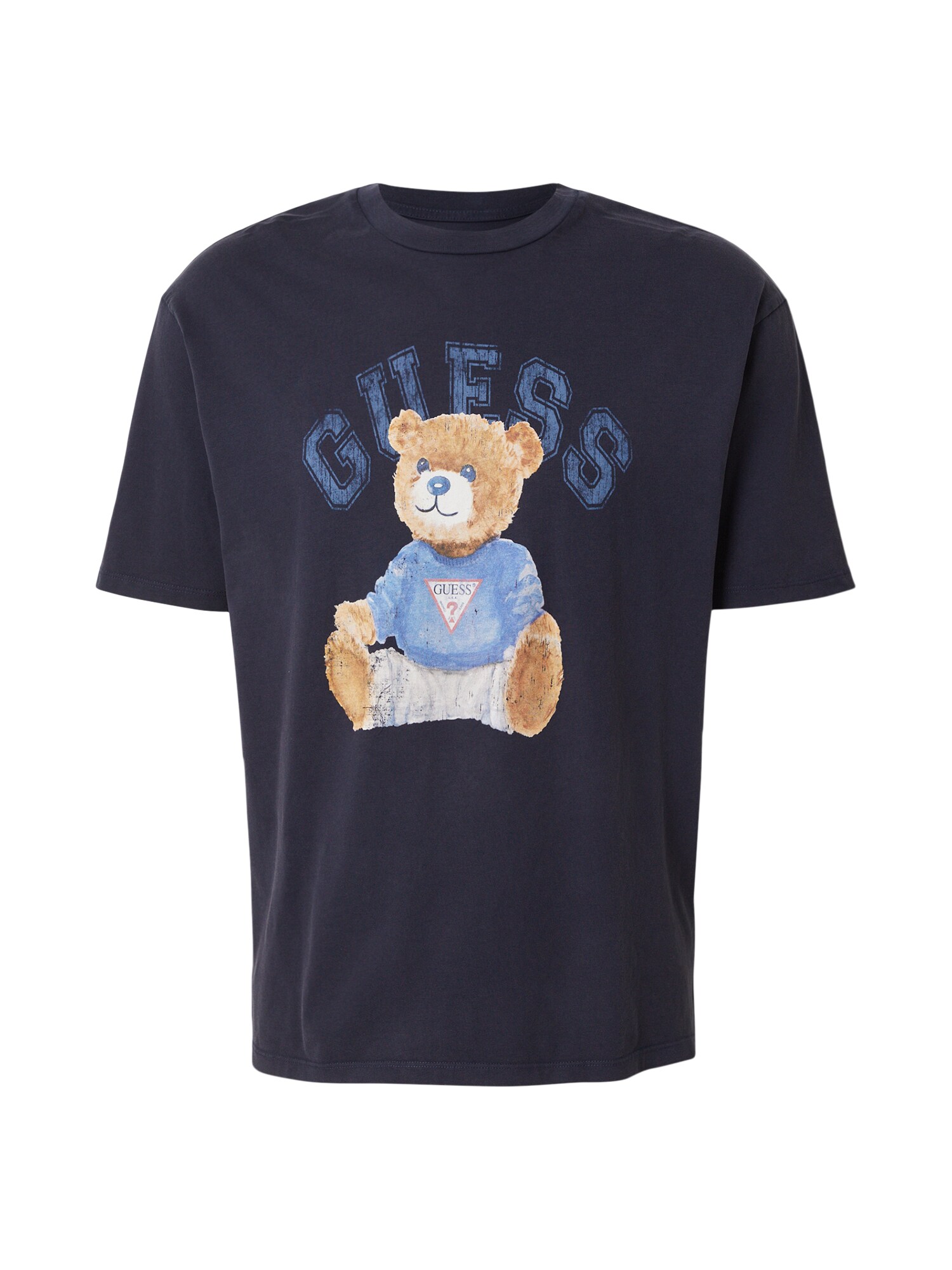 GUESS Tricou BEAR bleumarin / albastru deschis / maro deschis / gri