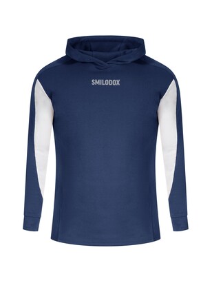 Smilodox Sweatshirt ‘Maison’ Donkerblauw / Grijs / Wit