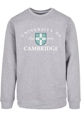 Merchcode Sweatshirt ‘University Of Cambridge – Est 1209’ Grijs gemêleerd / Groen / Wit