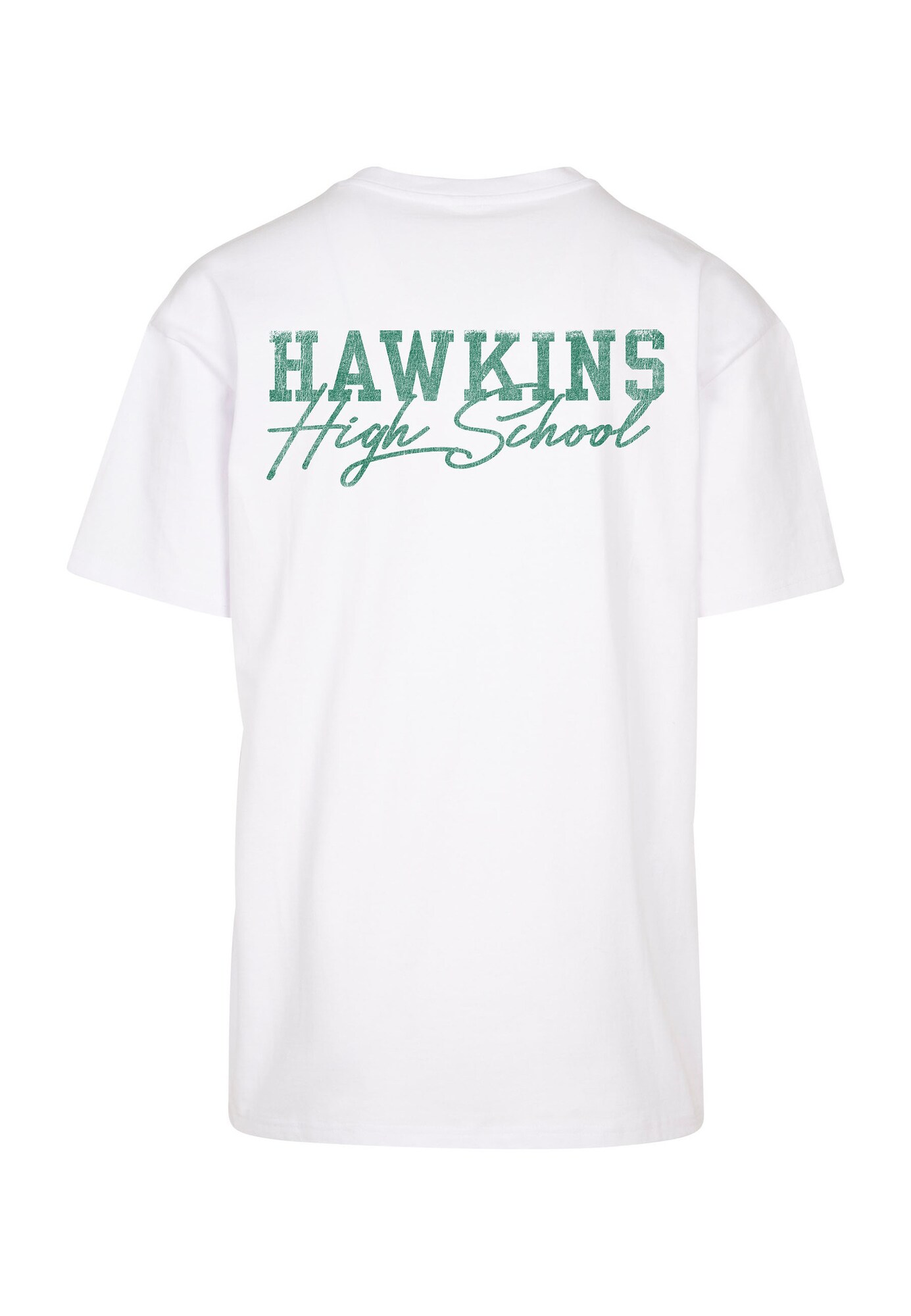 Merchcode Camiseta 'Stranger Things Hawkins Tigers' verde / blanco – imagen 2