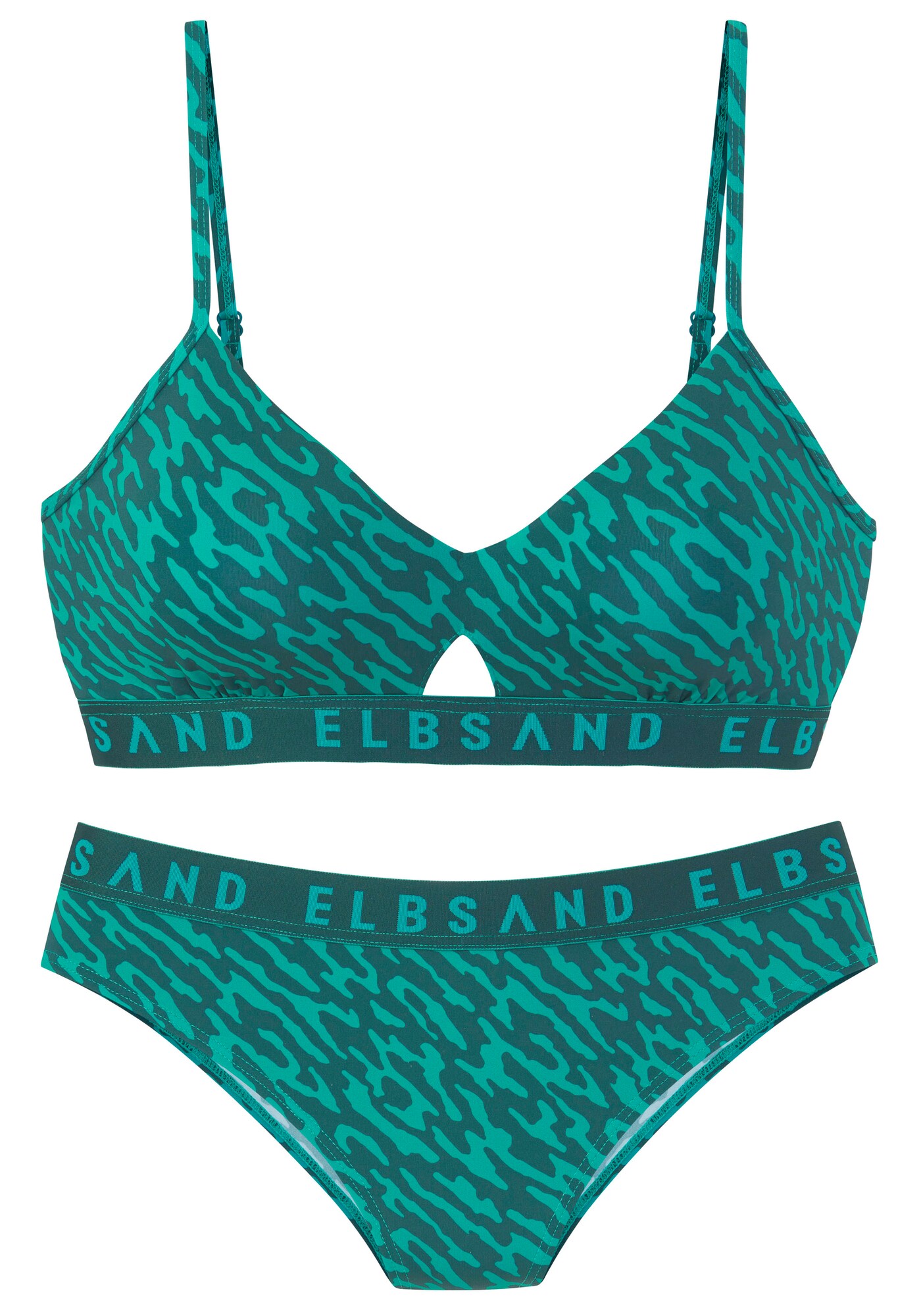 Elbsand Costum de baie două piese  turcoaz / verde pin