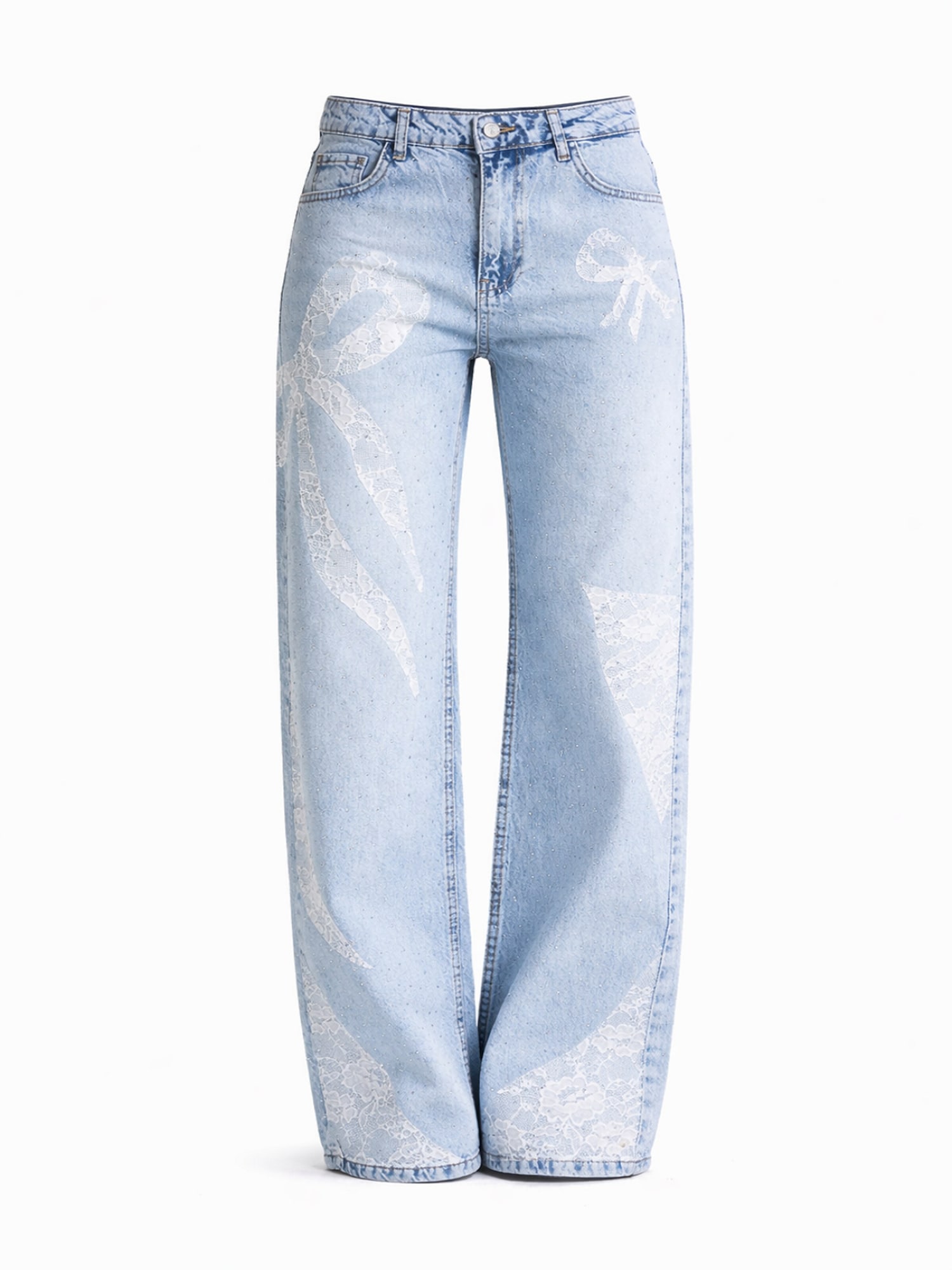 It's Basic Its Basic Jeans Rhinestone Straight Mid Rise Jeans - (Lenght 30)