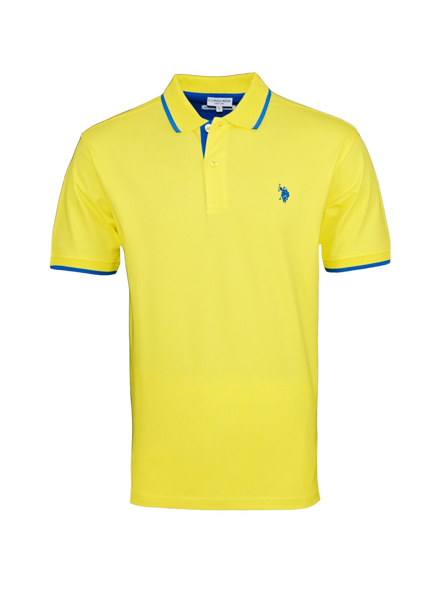 U.S. POLO ASSN. Tričko kráľovská modrá / žltá