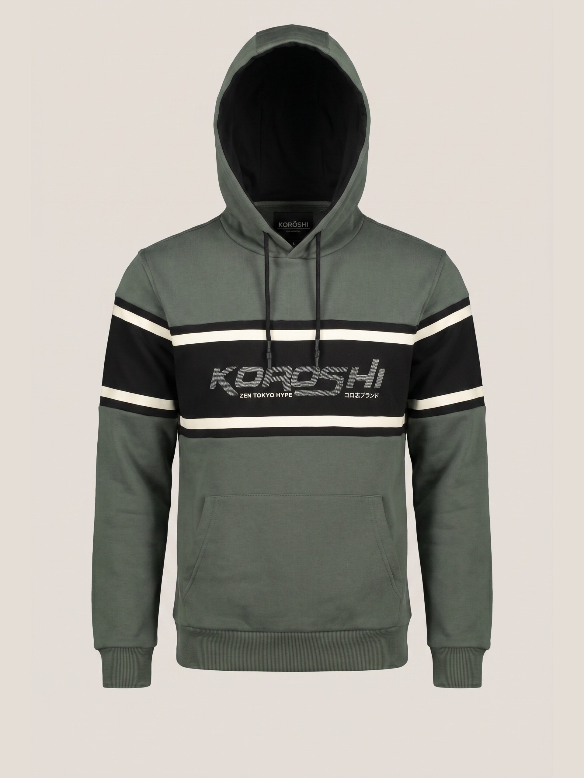 KOROSHI Sweatshirt grön / svart herr