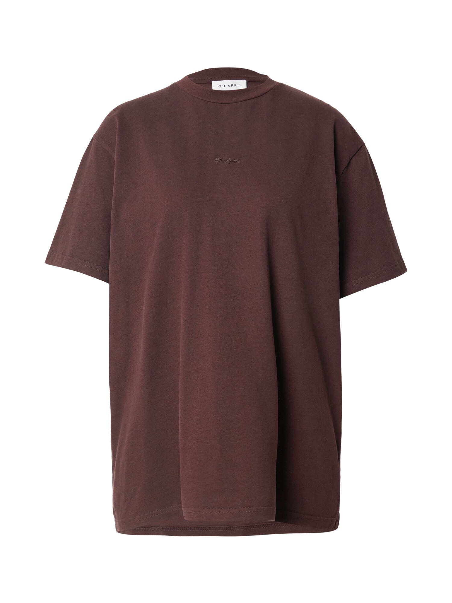 OH APRIL Tricou Nostalgia Heart  castaniu / alb