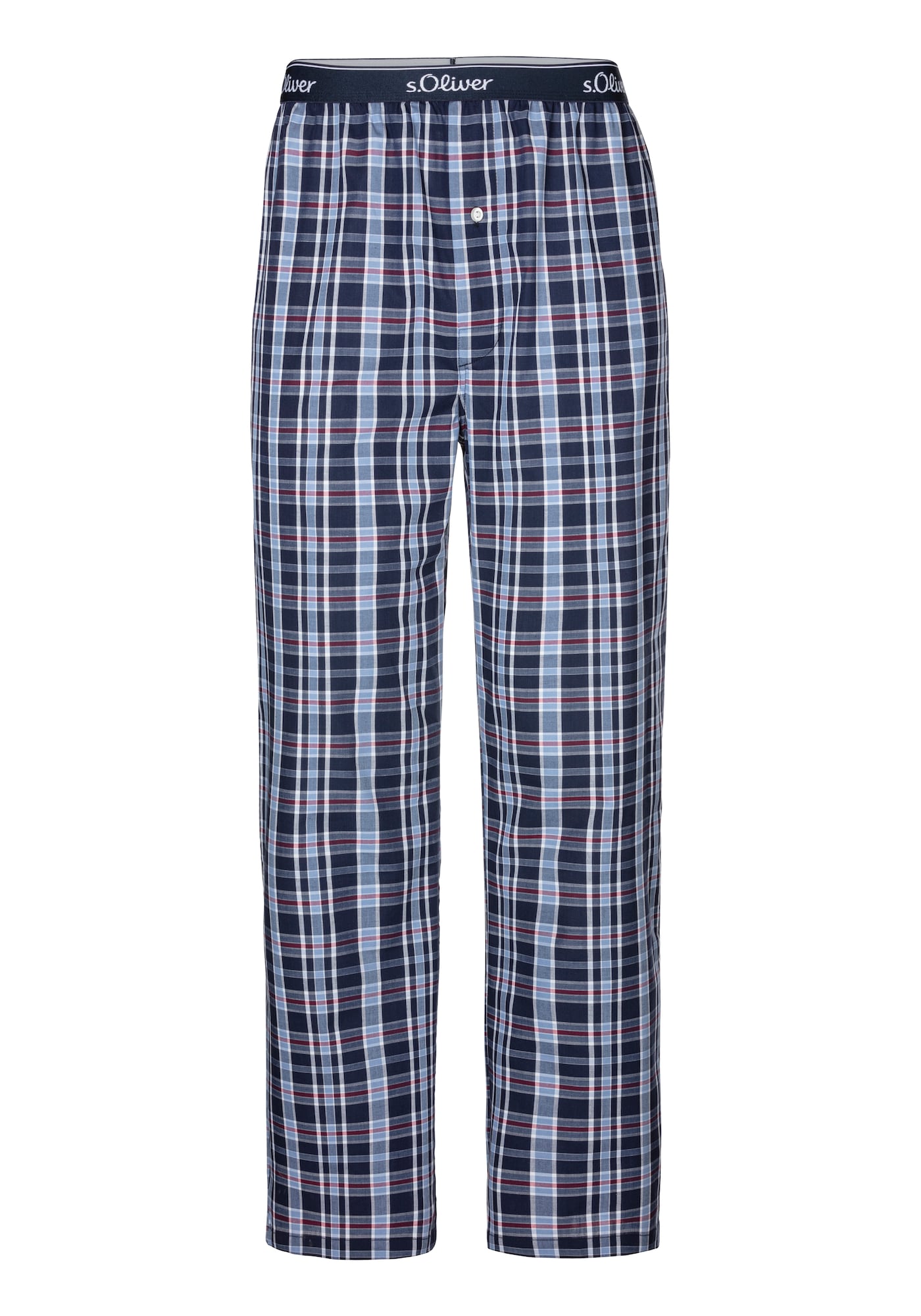 s.Oliver Pantaloni de pijama  albastru / roșu / alb