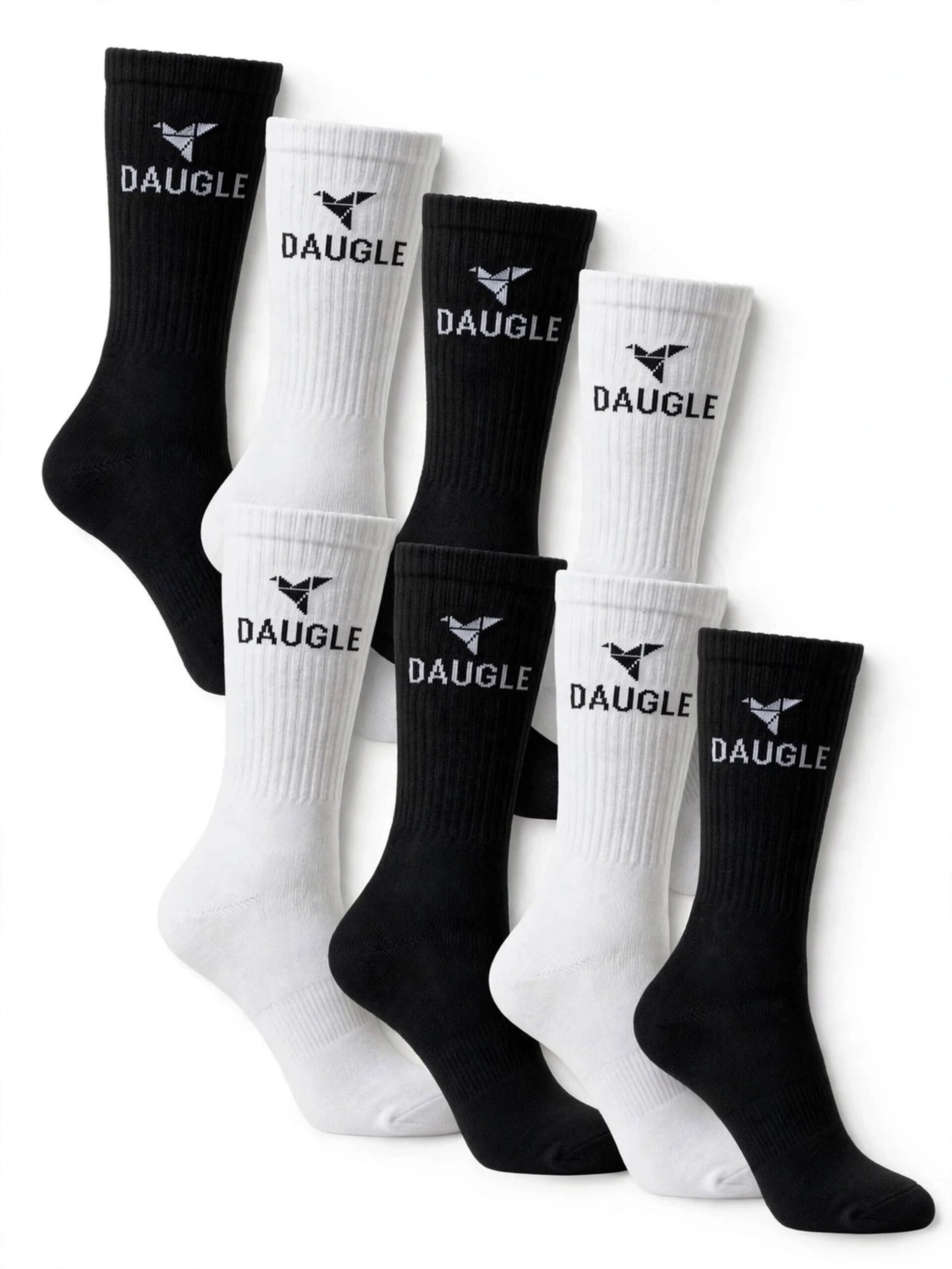 DAUGLE Sportsockor 'Daugle Sport Socks 2-Pack (Black, White)⁠' strumpor herr