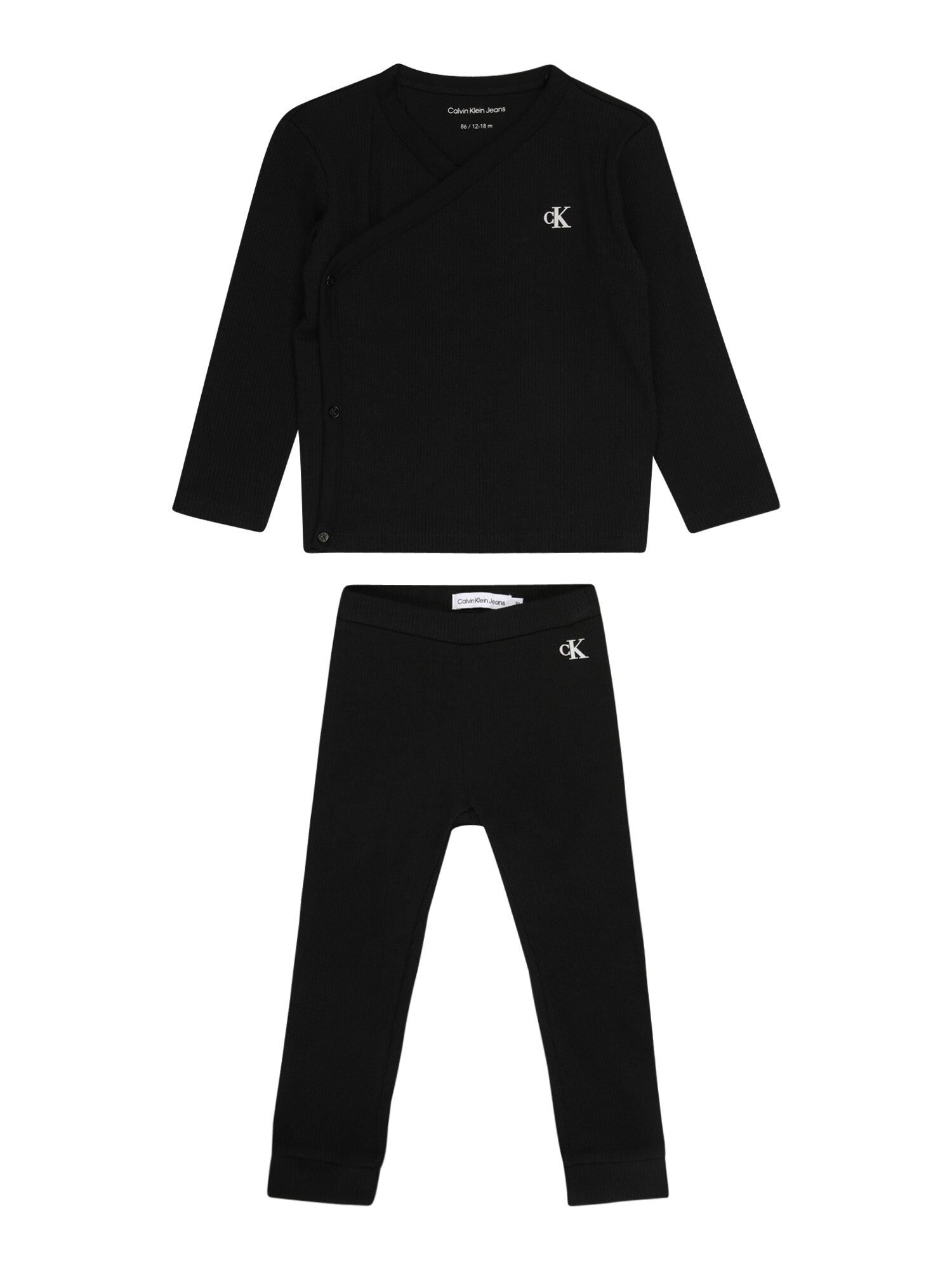 Calvin Klein Jeans Облекло за бягане  черно / бяло
