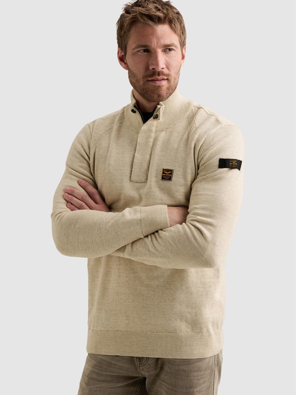Tröja 'Pullover with half-zip and raglan sleeves'