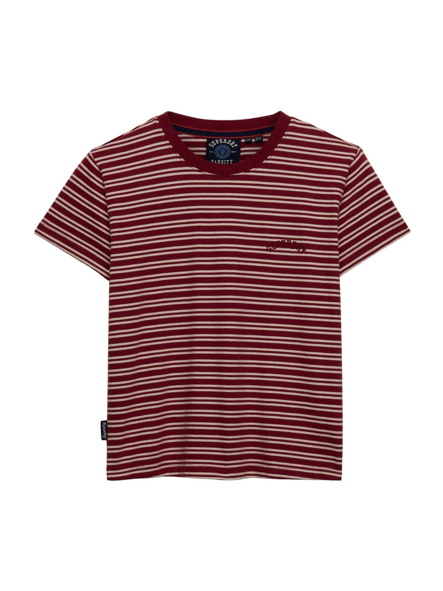 Superdry & Co Tricou 'Essential'  roșu bordeaux / alb murdar