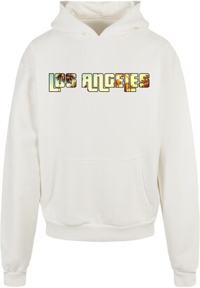 Merchcode Sweatshirt ‘Grand Los Angeles’ Lichtblauw / Geel / Oranje / Wit