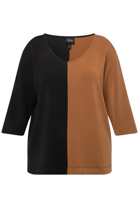 Ulla Popken Sweatshirt Camel / Zwart