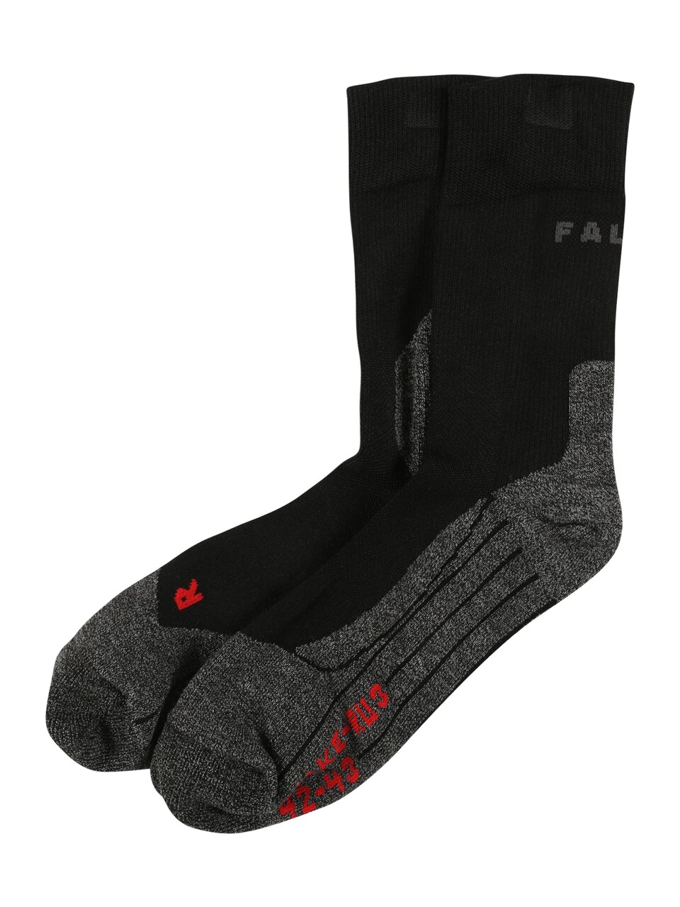 Sportsockor mörkgrå / eldröd
