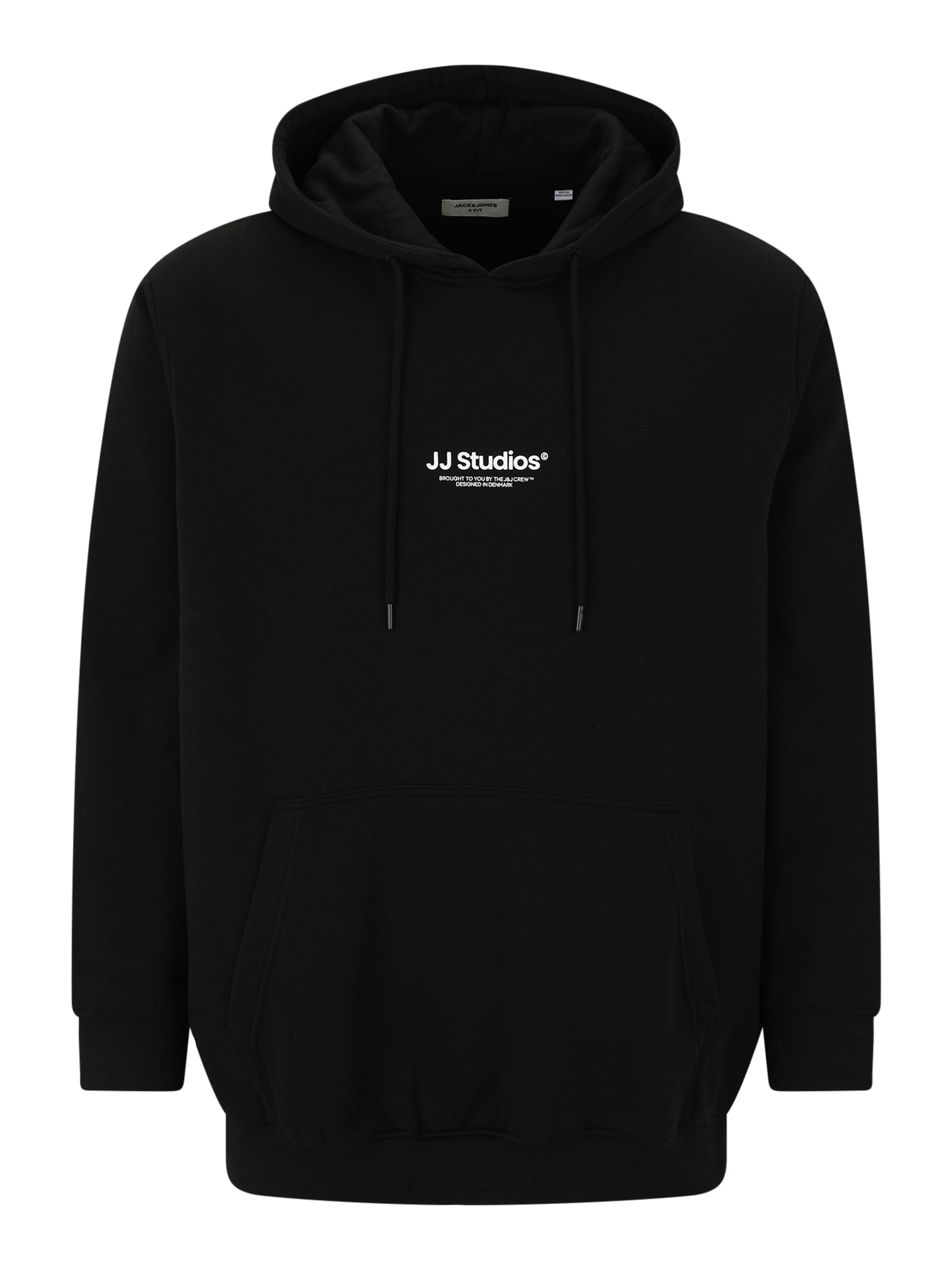 Jack & Jones Plus Bluză de molton 'JJESOHO'  negru / alb