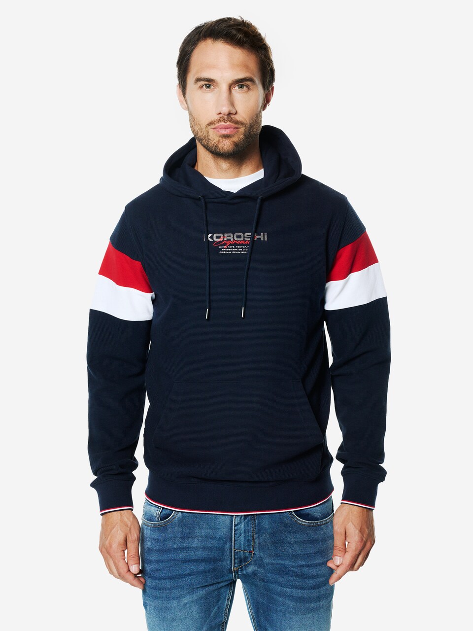 Sweatshirt marinblå / röd