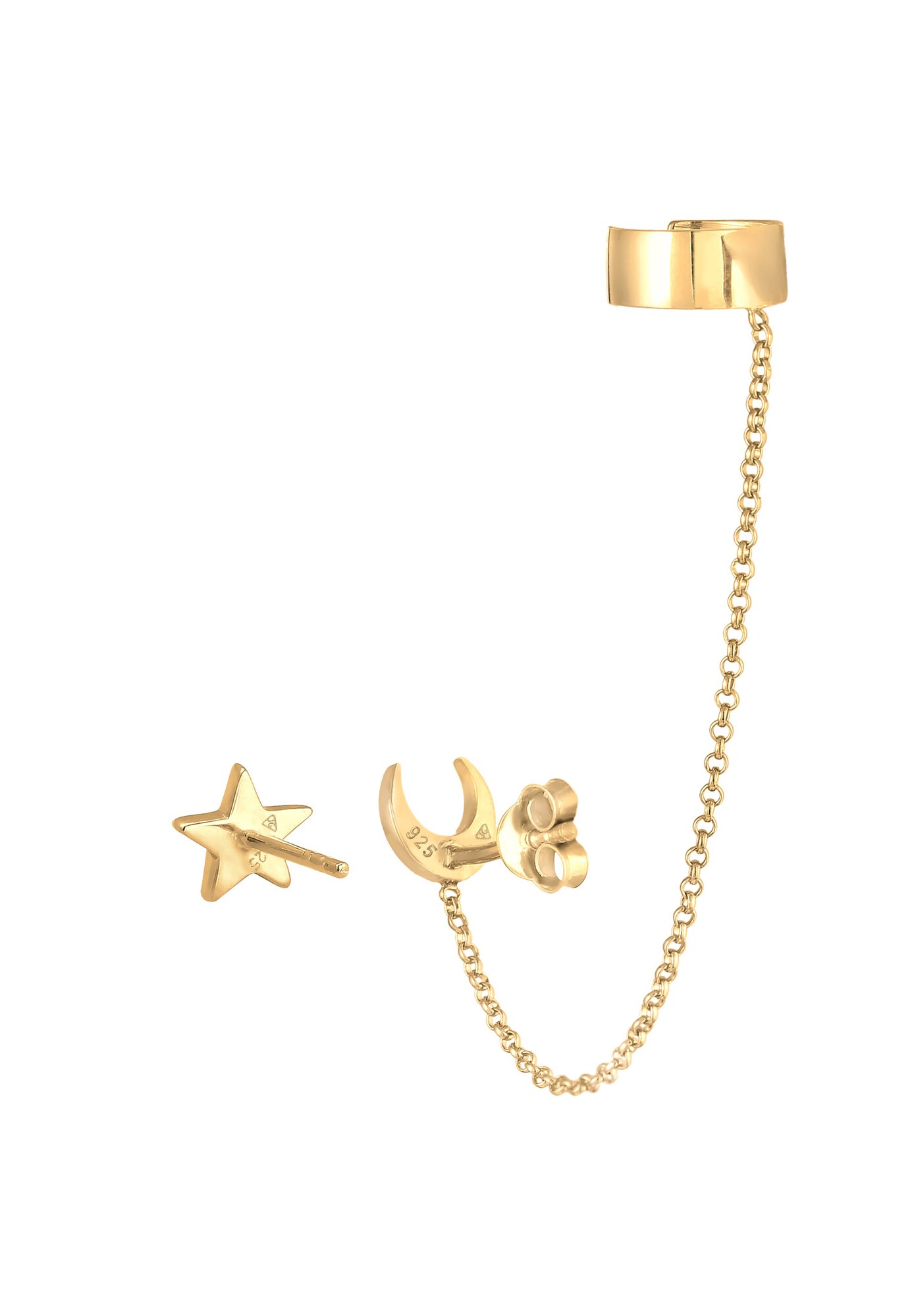 Thumbnail - ELLI Ohrringe Astro, Ear Chain, Earcuff, Halbmond, Sterne