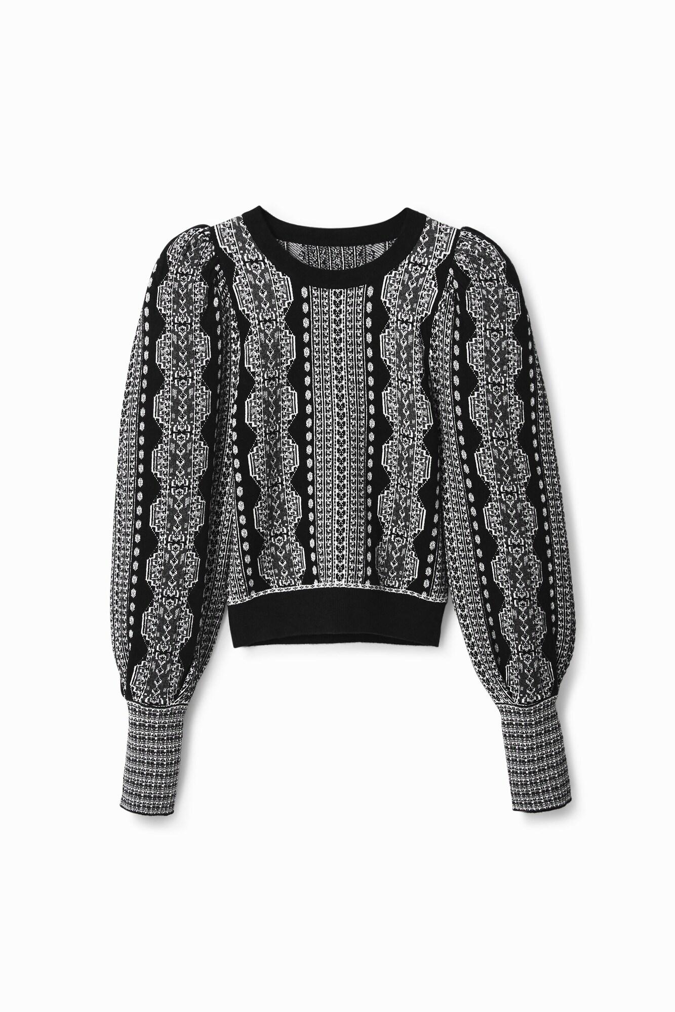 Desigual Pulóver 'Kafka'  fekete / fehér akciós termékkép 1