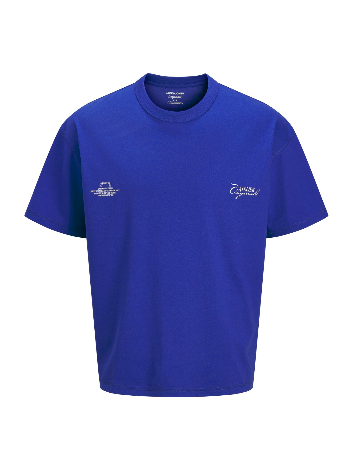 Jack & Jones Junior Tricou JORSANREMO albastru / alb