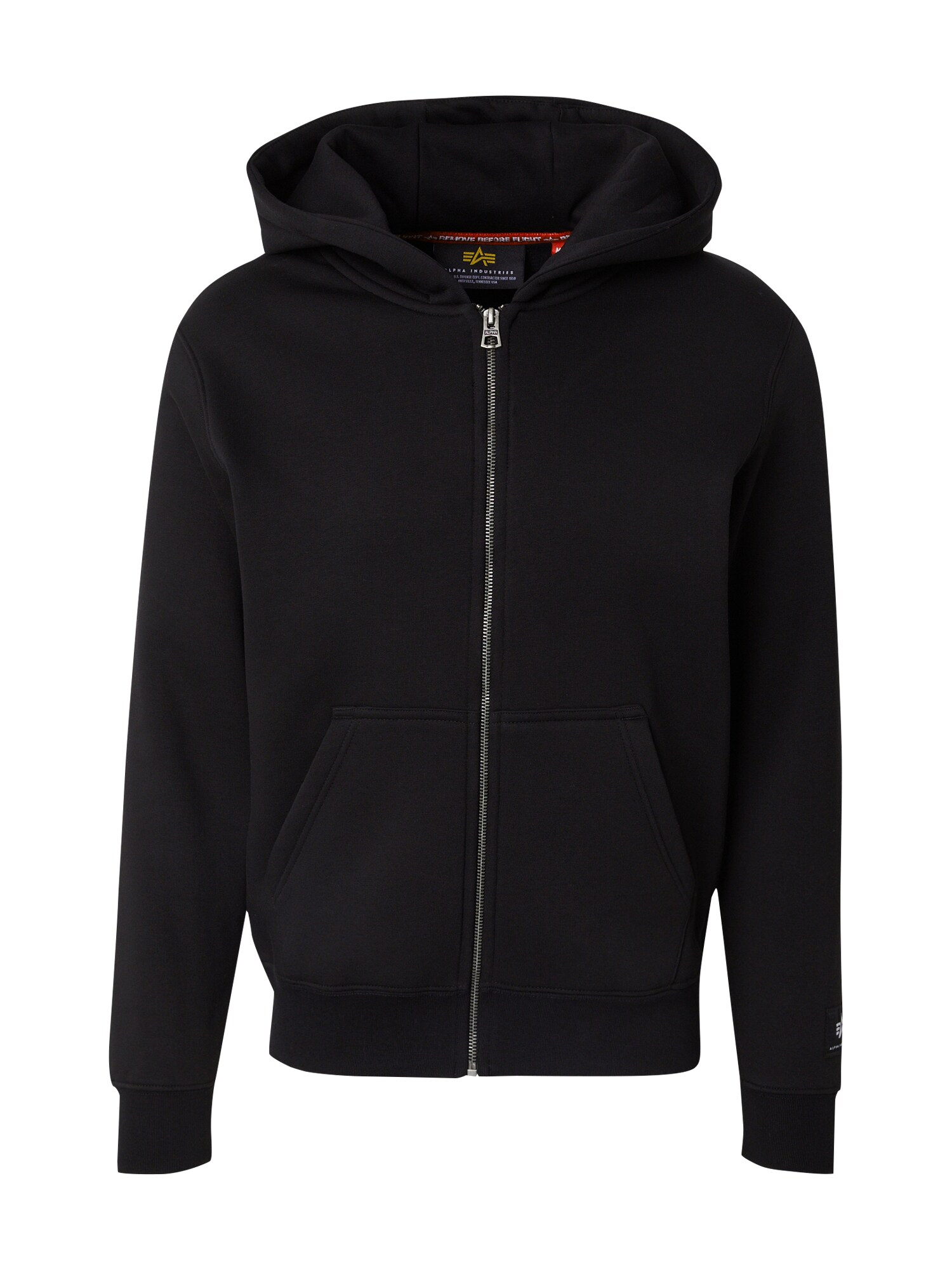 ALPHA INDUSTRIES Bluză de molton negru / alb