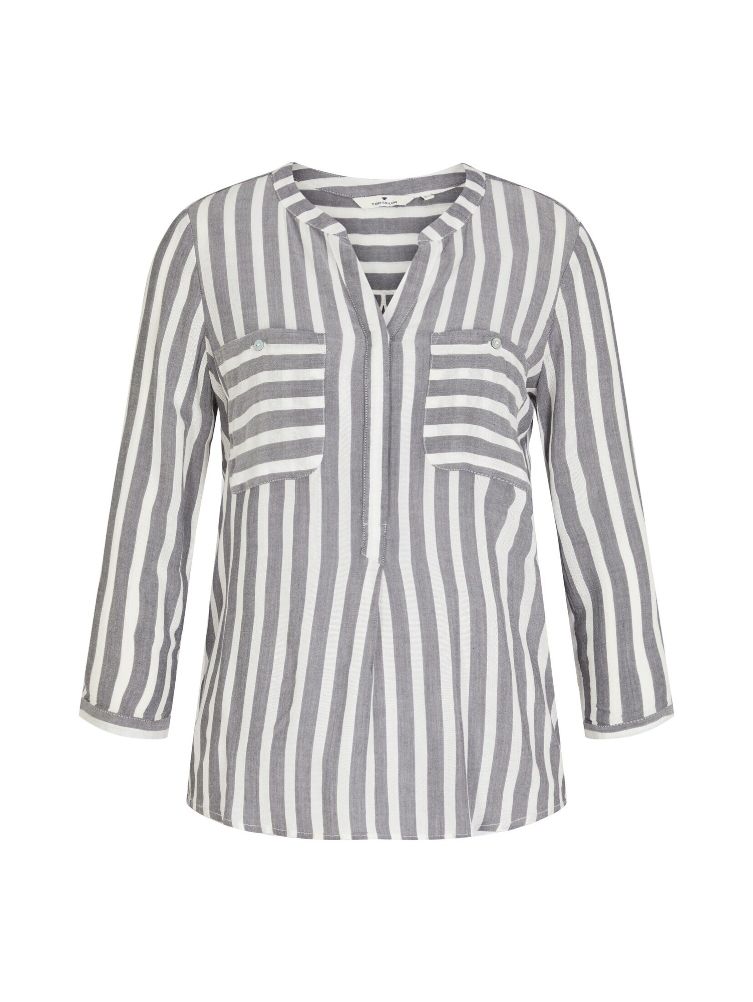 TOM TAILOR Blúzka  dymovo modrá / biela