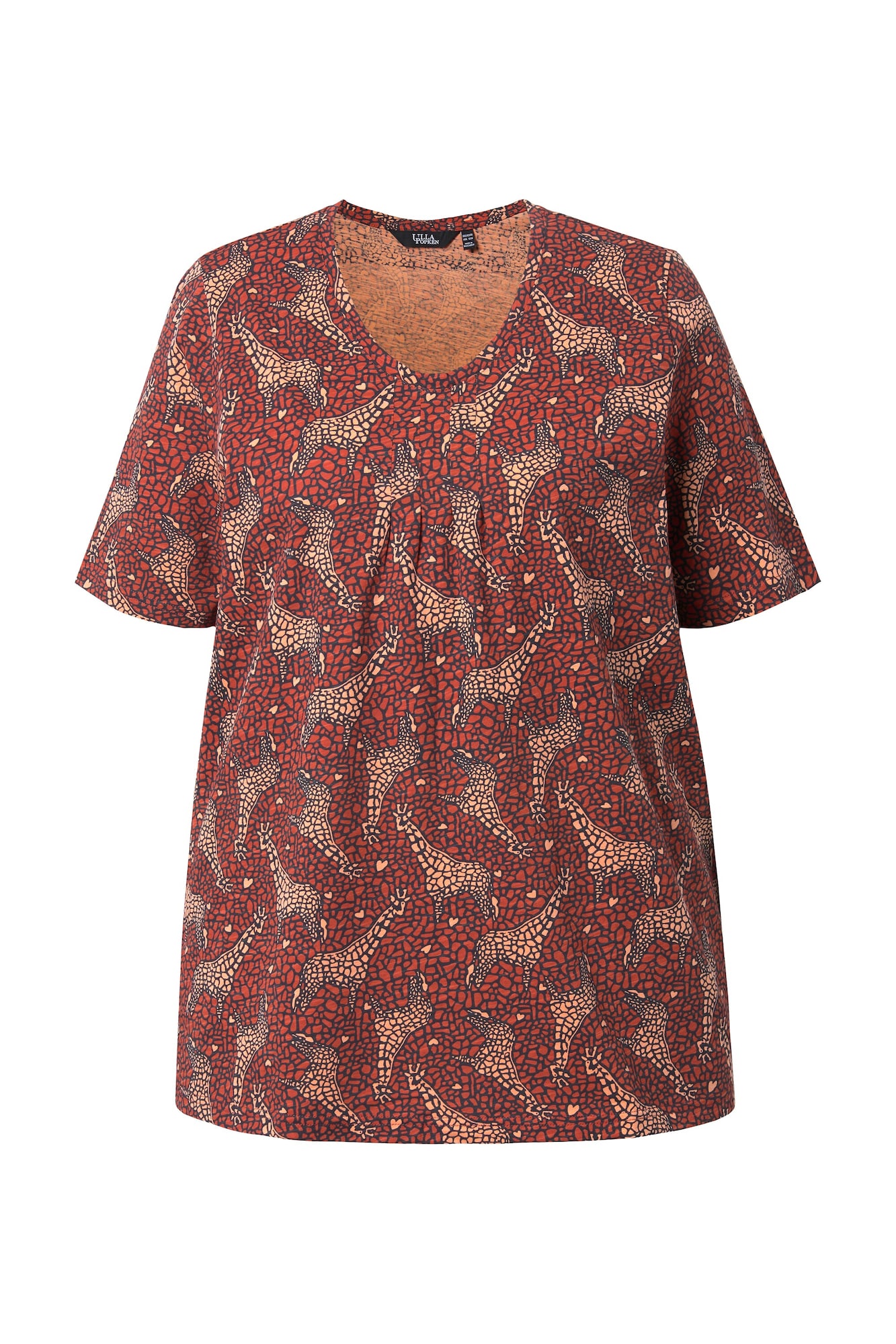 Ulla Popken Tricou nisipiu / bleumarin / maro ruginiu