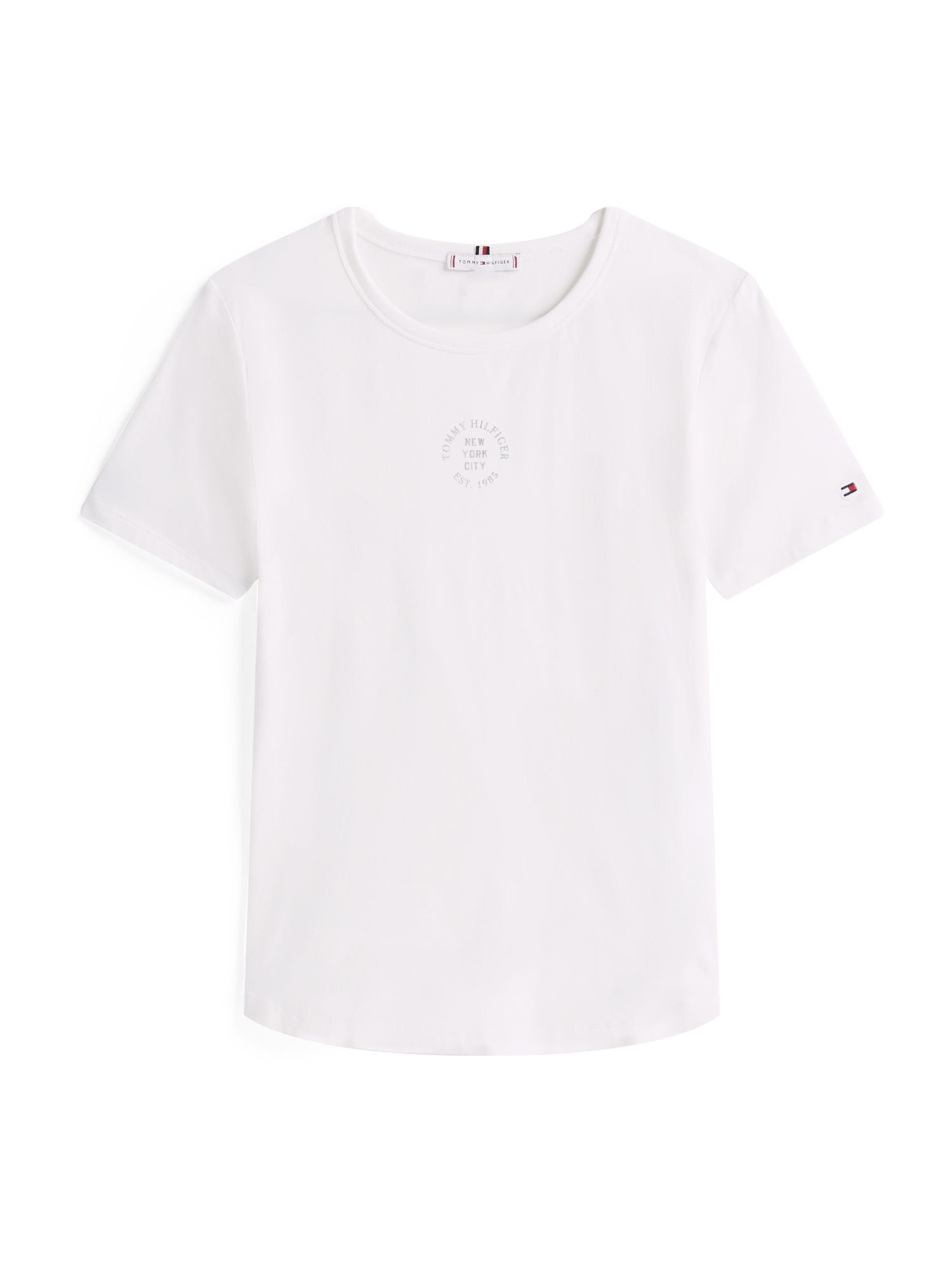 TOMMY HILFIGER Tricou  gri deschis / alb