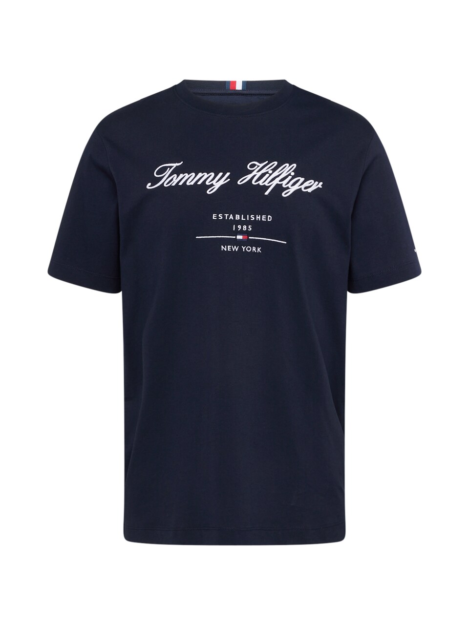 T-shirt 'Textured Logo' mörkblå / röd
