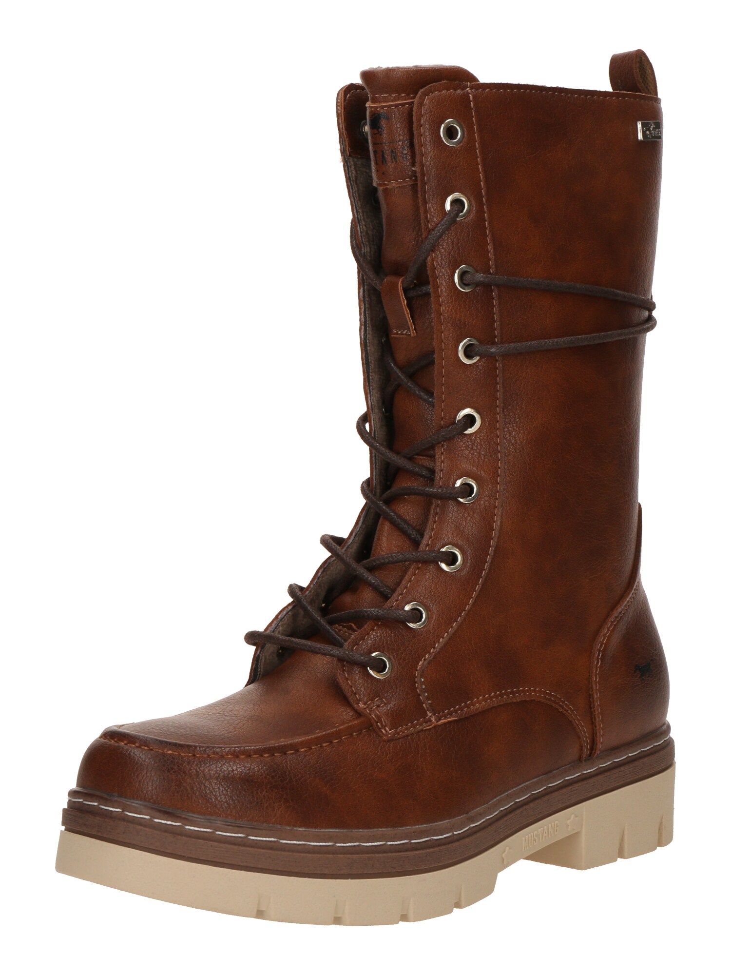 MUSTANG Ghete cu șireturi  maro