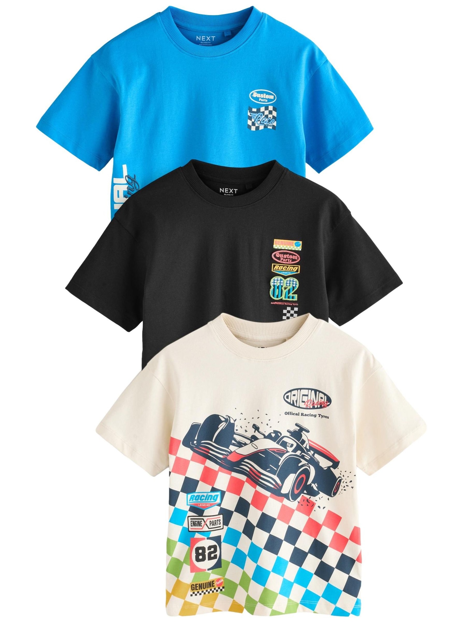 Next Tricou  albastru / albastru marin / verde iarbă / roșu / negru / alb lână